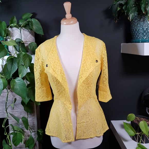 Yellow Lace Summer Jacket - Picture 1 of 9